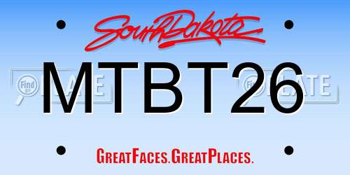 MTBT26 South Dakota License Plate