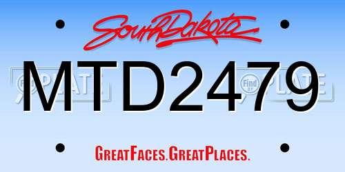 MTD2479 South Dakota License Plate
