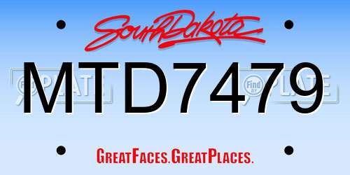 MTD7479 South Dakota License Plate