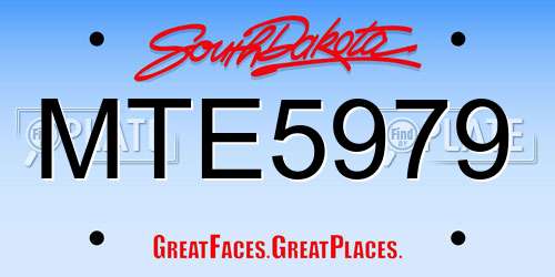 MTE5979 South Dakota License Plate