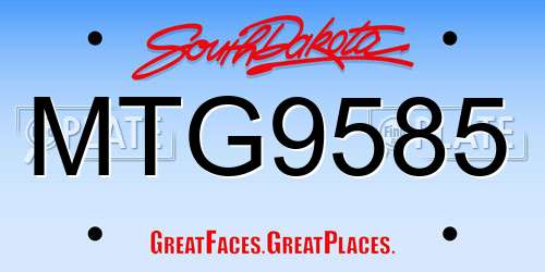 MTG9585 South Dakota License Plate