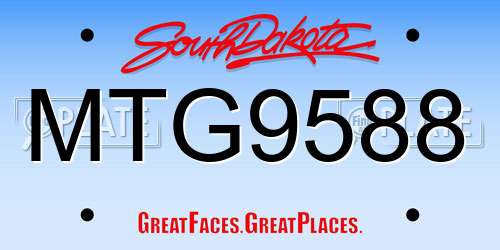 MTG9588 South Dakota License Plate