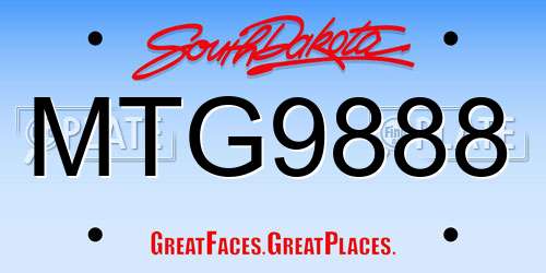 MTG9888 South Dakota License Plate