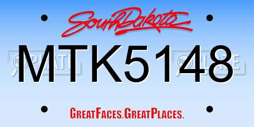 MTK5148 South Dakota License Plate