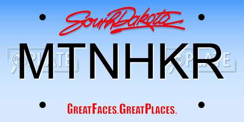 MTNHKR South Dakota License Plate