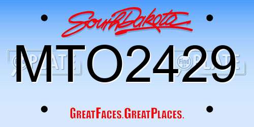 MTO2429 South Dakota License Plate