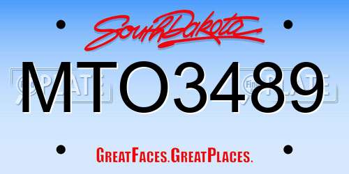 MTO3489 South Dakota License Plate