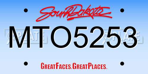 MTO5253 South Dakota License Plate