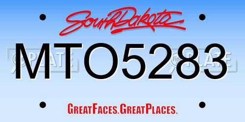 MTO5283 South Dakota License Plate