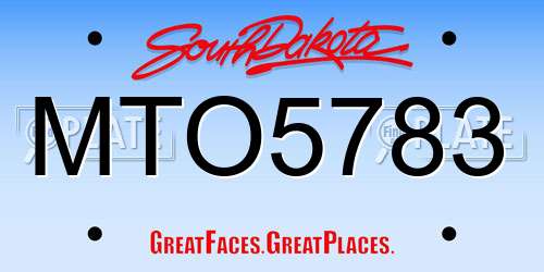 MTO5783 South Dakota License Plate