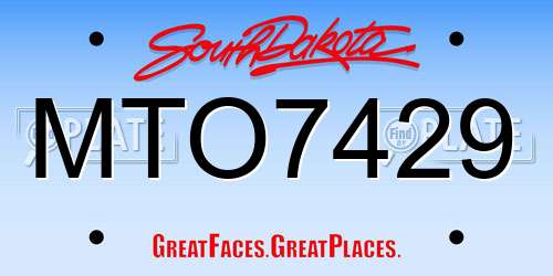 MTO7429 South Dakota License Plate