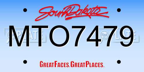 MTO7479 South Dakota License Plate