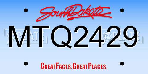 MTQ2429 South Dakota License Plate