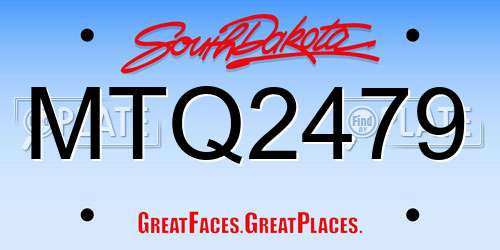 MTQ2479 South Dakota License Plate