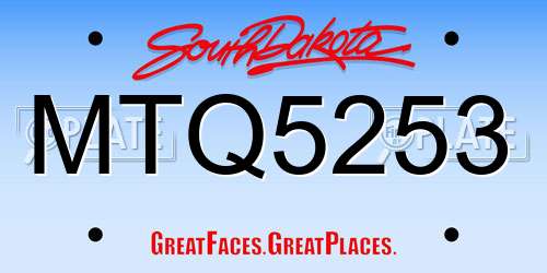 MTQ5253 South Dakota License Plate