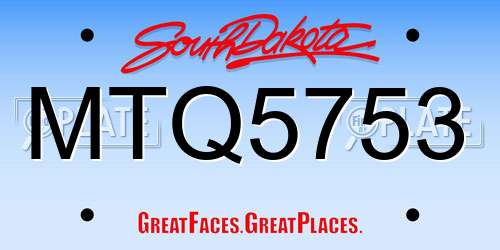 MTQ5753 South Dakota License Plate