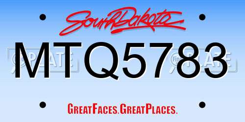 MTQ5783 South Dakota License Plate