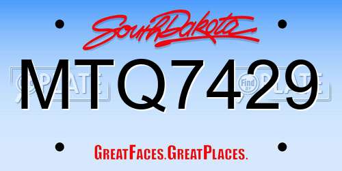 MTQ7429 South Dakota License Plate