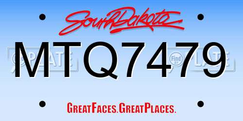 MTQ7479 South Dakota License Plate