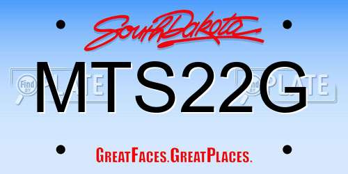 MTS22G South Dakota License Plate