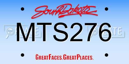 MTS276 South Dakota License Plate