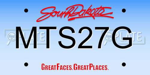 MTS27G South Dakota License Plate