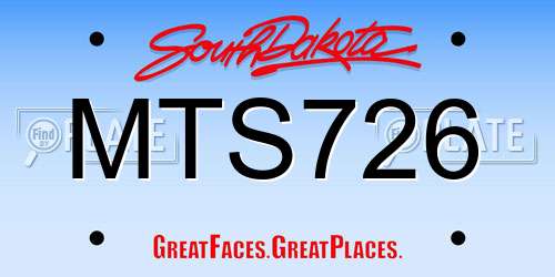 MTS726 South Dakota License Plate