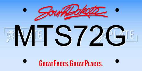 MTS72G South Dakota License Plate