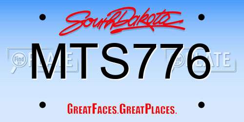 MTS776 South Dakota License Plate