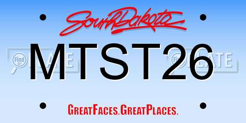 MTST26 South Dakota License Plate