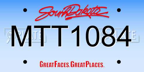 MTT1084 South Dakota License Plate