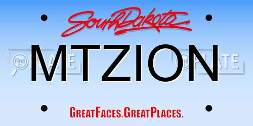 MTZION South Dakota License Plate