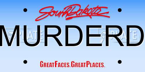 MURDERD South Dakota License Plate