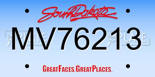 MV76213 South Dakota License Plate