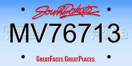 MV76713 South Dakota License Plate