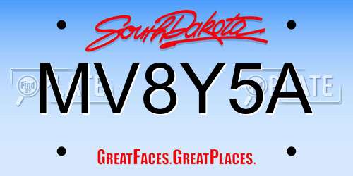 MV8Y5A South Dakota License Plate