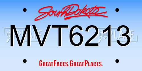MVT6213 South Dakota License Plate