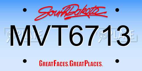 MVT6713 South Dakota License Plate
