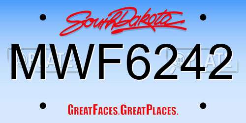 MWF6242 South Dakota License Plate