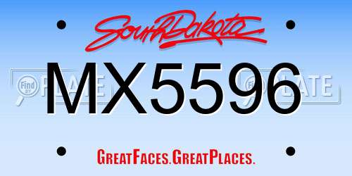 MX5596 South Dakota License Plate