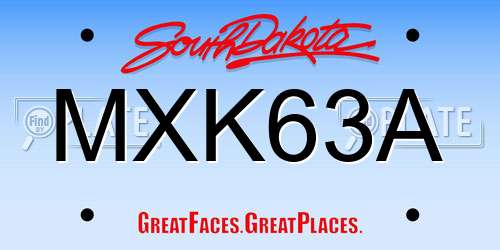 MXK63A South Dakota License Plate