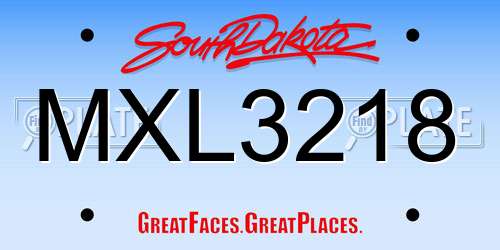 MXL3218 South Dakota License Plate