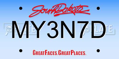 MY3N7D South Dakota License Plate