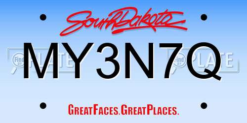 MY3N7Q South Dakota License Plate