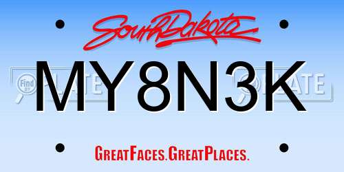 MY8N3K South Dakota License Plate