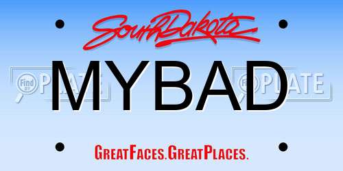 MYBAD South Dakota License Plate