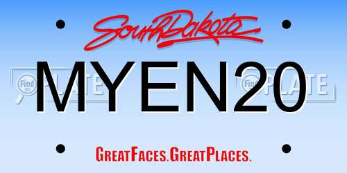 MYEN20 South Dakota License Plate