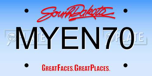 MYEN70 South Dakota License Plate