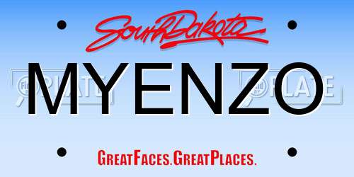 MYENZO South Dakota License Plate