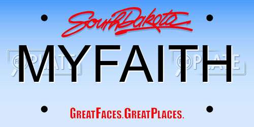 MYFAITH South Dakota License Plate